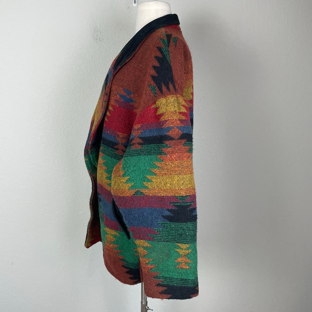 Pioneer Wear Vintage Multicolor Navajo Button Coat L/XL - Picture 12 of 12